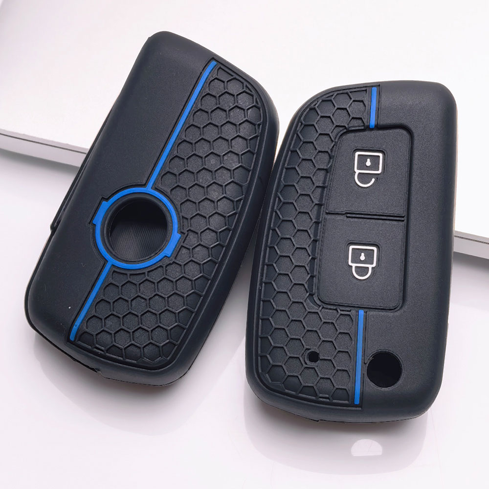 Wellness X - 2-Knops siliconen auto afstandsbediening sleutelhoes voor