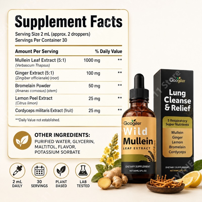 Mullein Vloeibare Druppels Kru - Herbal And Wellness recensie en prijs